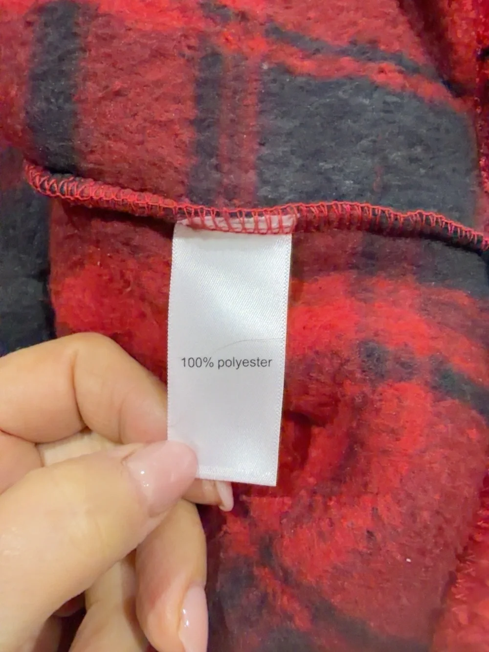 Maurices Red and Black Plaid Cowl Neck Fleece Sweater